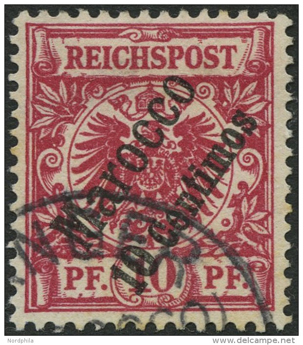 DP IN MAROKKO 3c O, 1899, 10 C. Auf 10 Pf. Rotkarmin, Pracht, Gepr. Jäschke-L., Mi. 260.- - Morocco (offices)