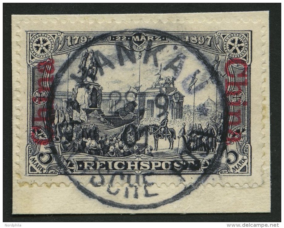 DP CHINA 26I BrfStk, 1901, 3 M. Reichspost, Type I, Zentrischer Stempel HANKAU, Prachtbriefstück - China (offices)
