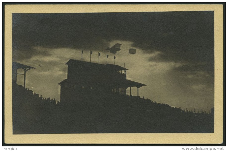 ALTE ANSICHTSKARTEN 1910, Bergsiches Schau- Und Wettfliegen, Fotokarte Von Farmau-Doppeldecker über Fluggeländ - Other & Unclassified