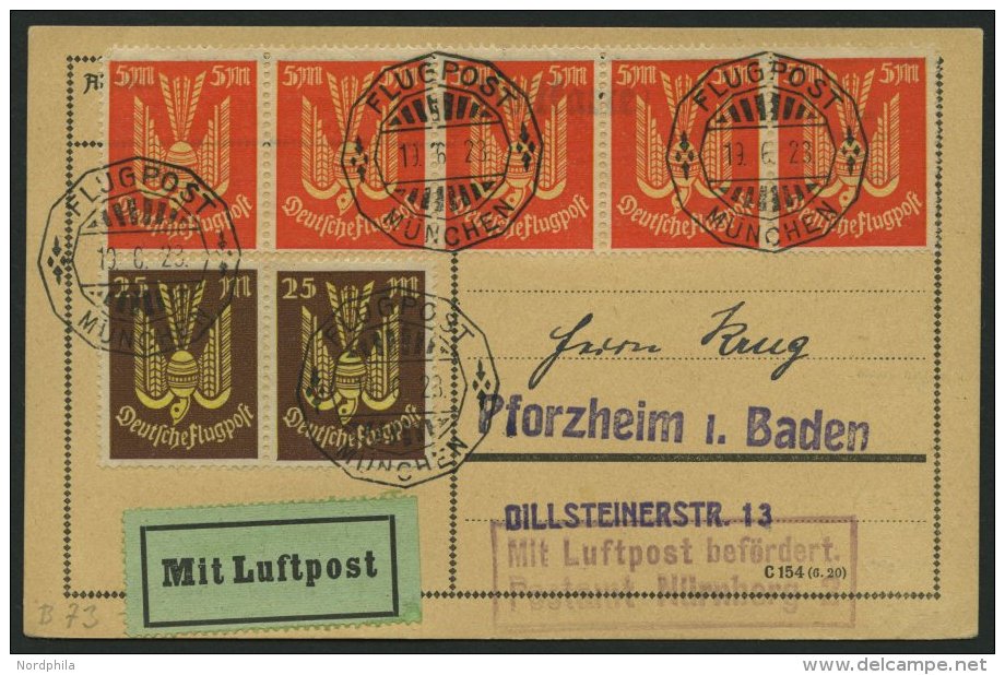 SPÄTERE FLÜGE (SPF) 23.9.07 BRIEF, 16.6.1923, München-Nürnberg, Prachtkarte - Airplanes