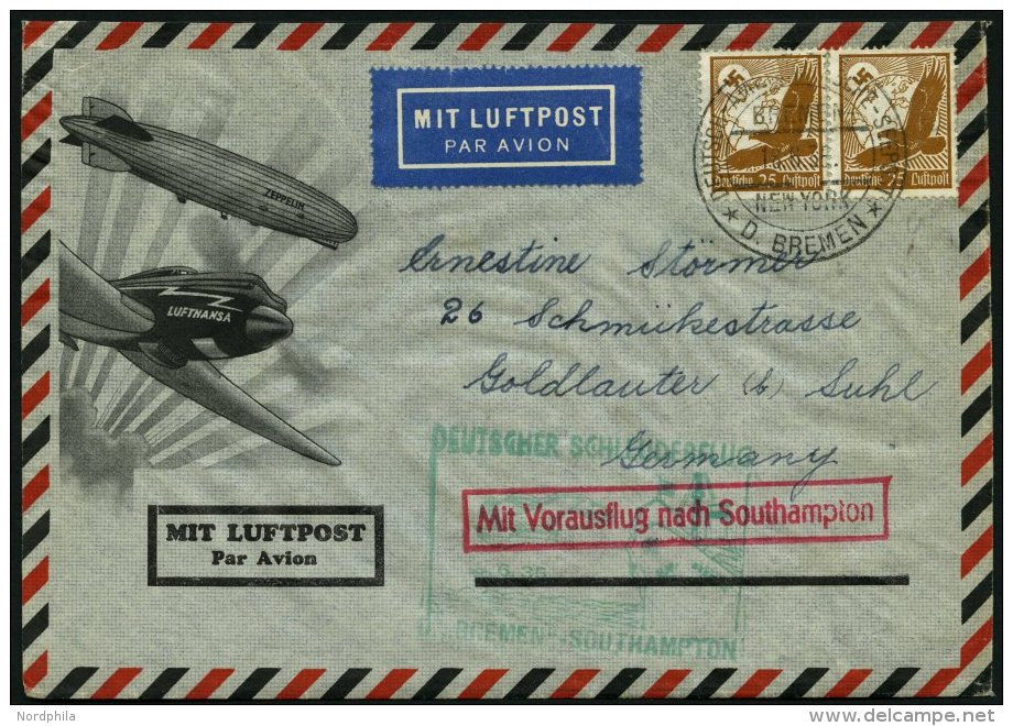 KATAPULTPOST 194c BRIEF, 19.6.1935, &amp;quot,Bremen&amp;quot, - Southampton, Deutsche Seepostaufgabe, Prachtbrief - Covers & Documents