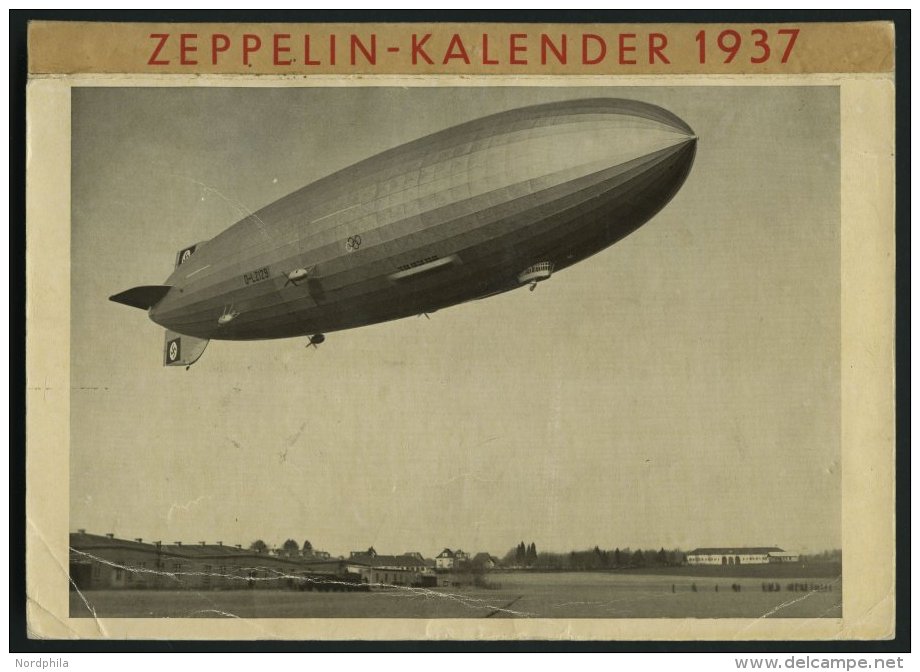 ZEPPELINPOST 1937, Sammelbildalbum LZ 129 Hindenburg, Komplett Mit 155 Eingeklebten Fotos Und Einem Übersichtsplan, - Zeppelins