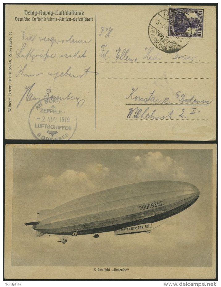 ZEPPELINPOST 19F BRIEF, 1919, Luftschiff Bodensee, Poststempel Burgstall/Krs. Wolmirstedt Von Der Notlandung Am 3. Novem - Zeppelins