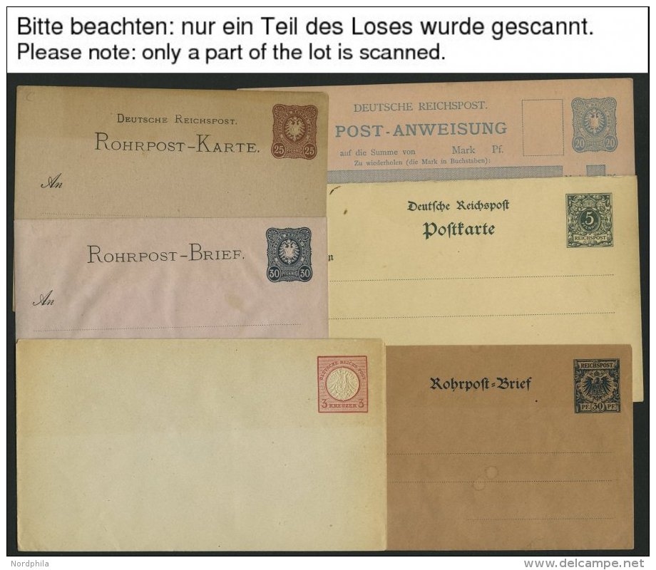 GANZSACHEN 1872-1900, 37 Verschiedene Ungebrauchte Mittlere Ganzsachen, Dabei Umschläge, Rohrpostbriefe Und -karten - Other & Unclassified