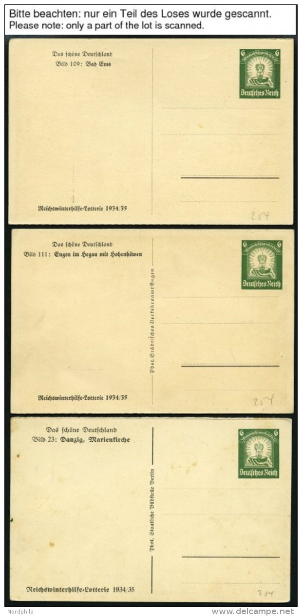GANZSACHEN P 254 BRIEF, 1934, 6 Pf. W.H.W., 2 Verschiedene Kartenpaare Und 3 Verschiedene Einzelkarten, Meist Pracht - Other & Unclassified