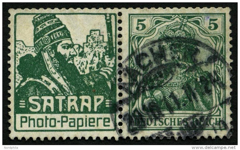 ZUSAMMENDRUCKE W 2.8 O, 1911, Satrap + 5 Pf., üblich Gezähnt Pracht, Mi. 900.- - Se-Tenant