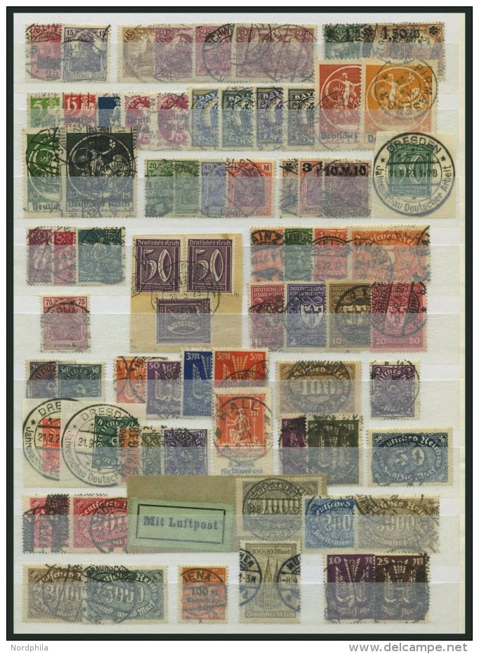 SAMMLUNGEN, LOTS O, BrfStk, 1919-23, 124 Verschiedene Kleinere Mittlere Werte Inflation, Feinst/Pracht, Alle Geprüf - Used Stamps