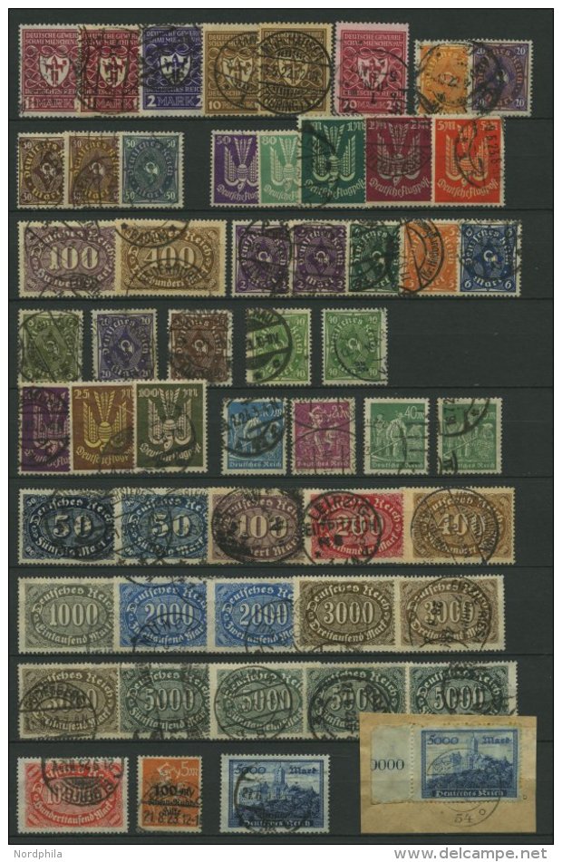 LOTS O, 1916-1923, Partie Verschiedener Gestempelter Mittlerer Werte Inflation, Feinst/Pracht, Alle Geprüft Infla, - Other & Unclassified