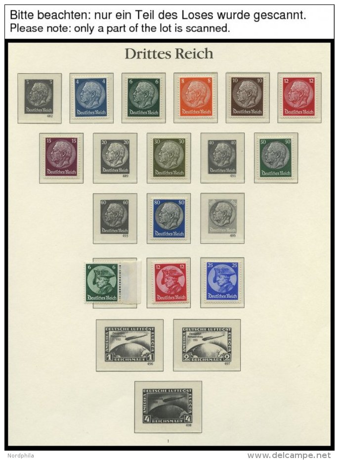 SAMMLUNGEN **, 1933-49 Bis Auf Ganz Wenige Ausnahmen Saubere Postfrische Sammlung Im Borek Falzlosalbum, Ab 1934 Bis Auf - Used Stamps