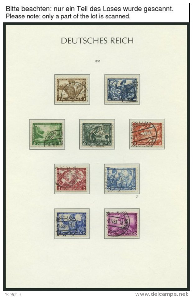 SAMMLUNGEN O,BrfStk,Brief , 1932-45, Saubere Gestempelte Sammlung Dt. Reich Im Leuchtturm Falzlosalbum, Bis Auf Bl. 2, 3 - Used Stamps