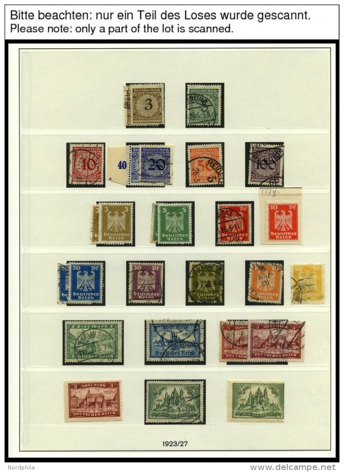 SAMMLUNGEN O,* , 1923-32, Sammlung Dt. Reich Auf Lindner Falzlosseiten Mit Vielen Guten Werten, Stark Unterschiedliche E - Used Stamps