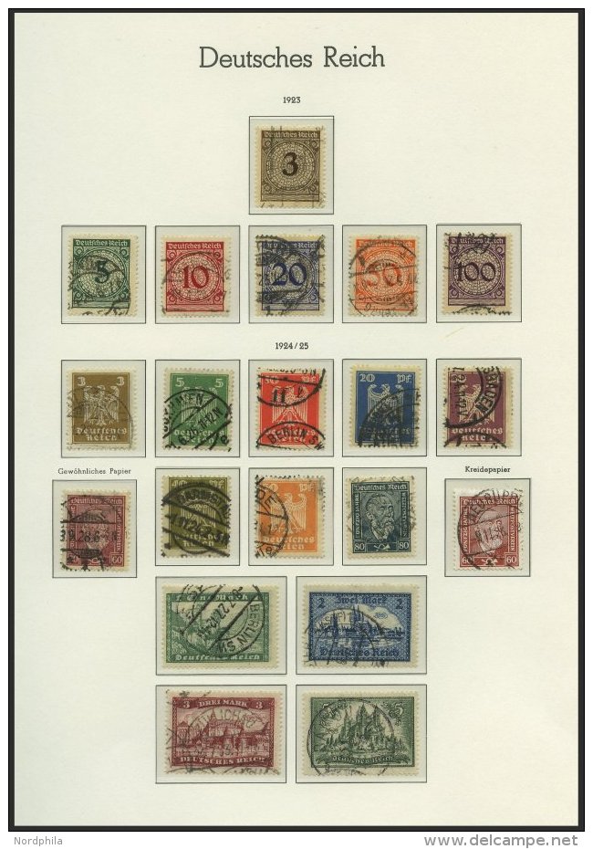 SAMMLUNGEN O, Gestempelte Sammlung Dt. Reich Von 1923-32 Auf Leuchtturmseiten Mit Guten Mittleren Ausgaben, Feinst/Prach - Used Stamps