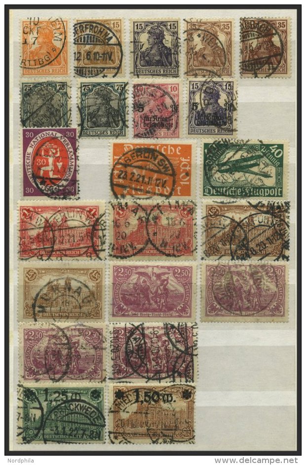 SAMMLUNGEN A. 99-337 O,BrfStk , 1916-23, Gestempelte Sammlung Von 217 Verschiedenen Meist Kleineren Werten Inflation Im - Used Stamps