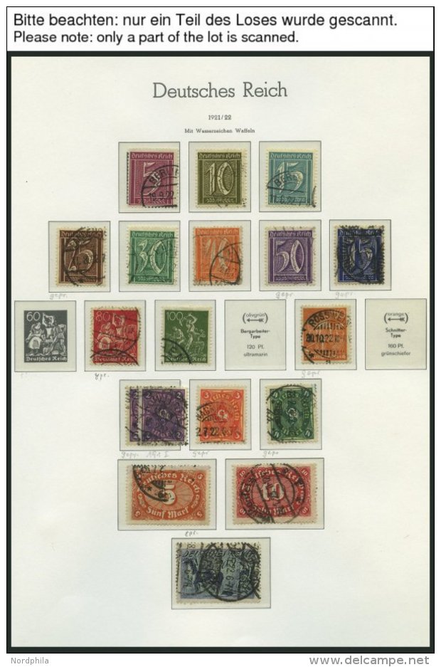 SAMMLUNGEN O, Gestempelte Sammlung Inflation Von 1919-23 Mit Mittleren Ausgaben Auf Leuchtturm Falzlosseiten, Feinst/Pra - Used Stamps