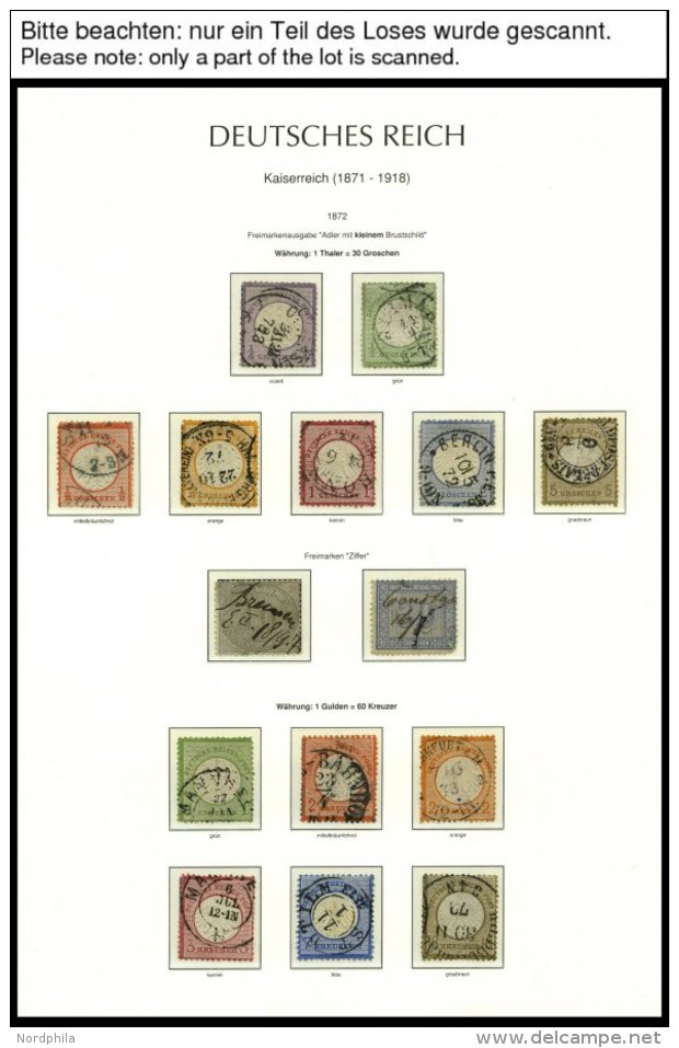 SAMMLUNGEN O, Sauber Gestempelte Sammlung Dt. Reich Von 1872-1918 Im Leuchtturm Falzlosalbum, Brustschilde Bis Auf Nr. 2 - Used Stamps