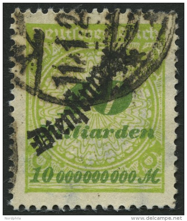 DIENSTMARKEN D 86 O, 1923, 10 Mrd. M. Schwärzlichgrüngelb/olivgrün, Bugspur Sonst Pracht, Kurzbefund Meye - Officials