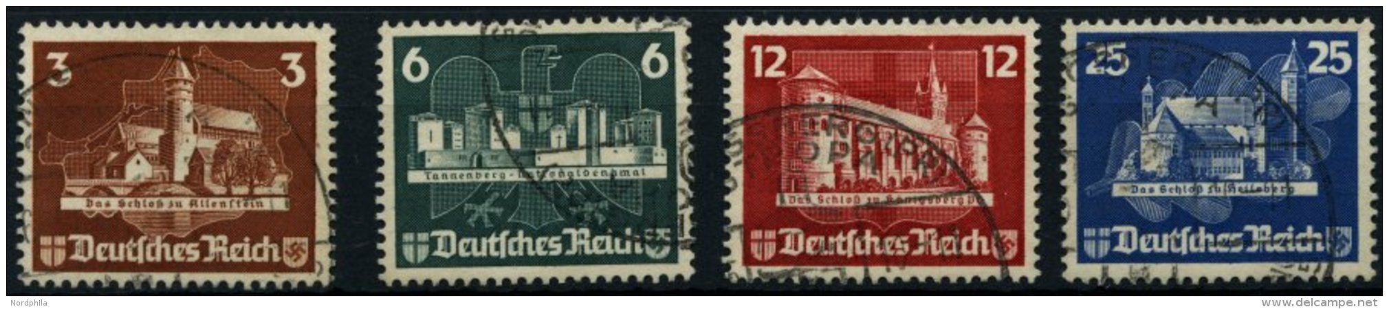 Dt. Reich 576-79 O, 1935, OSTROPA, Prachtsatz, Mi. 200.- - Usati