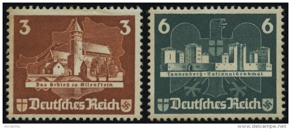 Dt. Reich 576/7 (*), 1935, 3 Und 6 Pf. OSTROPA, Ohne Gummi, 2 Prachtwerte, Mi. 90.- - Used Stamps