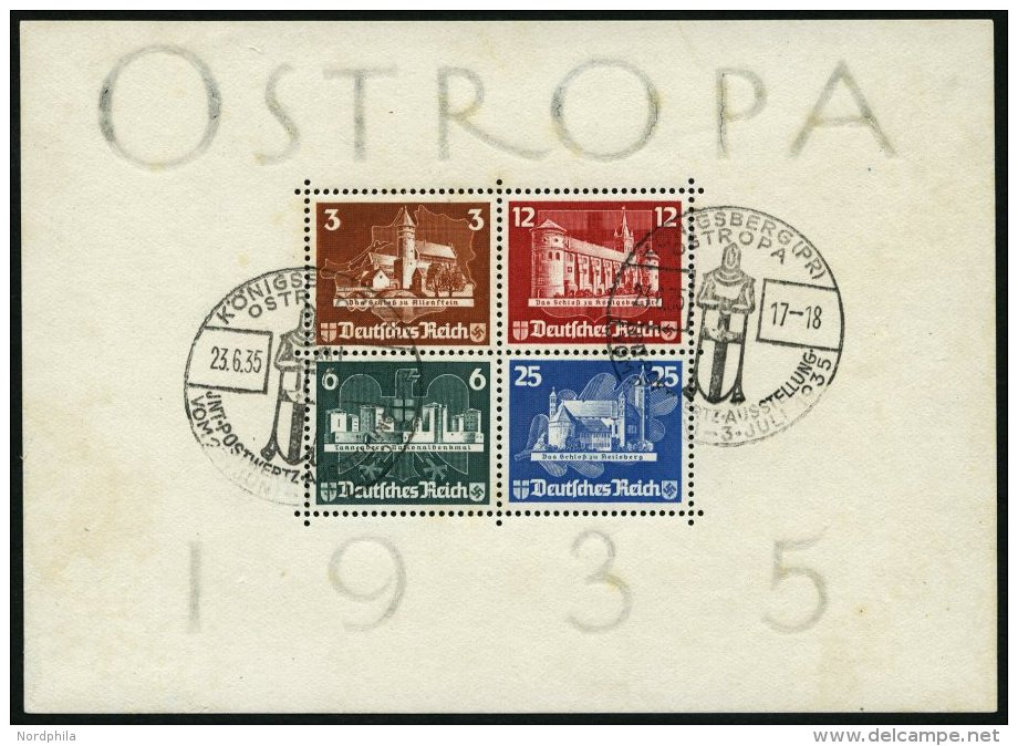 Dt. Reich Bl. 3 O, 1935, Block OSTROPA, Ersttags-Sonderstempel, Feinst (leichte Randmängel), Mi. 1100.- - Used Stamps