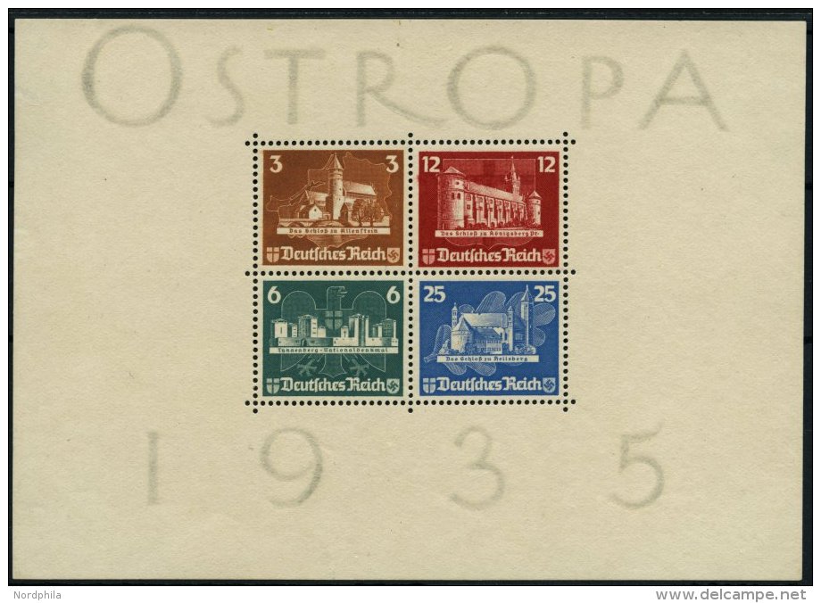 Dt. Reich Bl. 3 (*), 1935, Block OSTROPA, Ohne Gummi, Feinst (leichte Randmängel), Mi. 1100.- - Usati