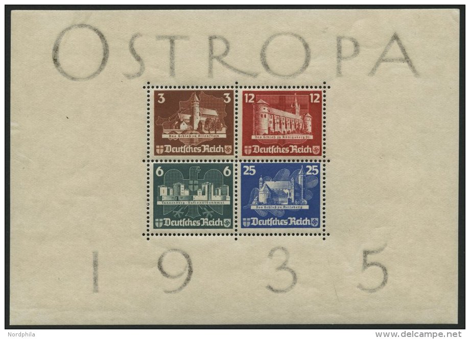 Dt. Reich Bl. 3 *, 1935, Block OSTROPA, Voller Originalgummi!, Falzreste Im Rand, Marken Postfrisch, Pracht, Mi. (1100.- - Used Stamps