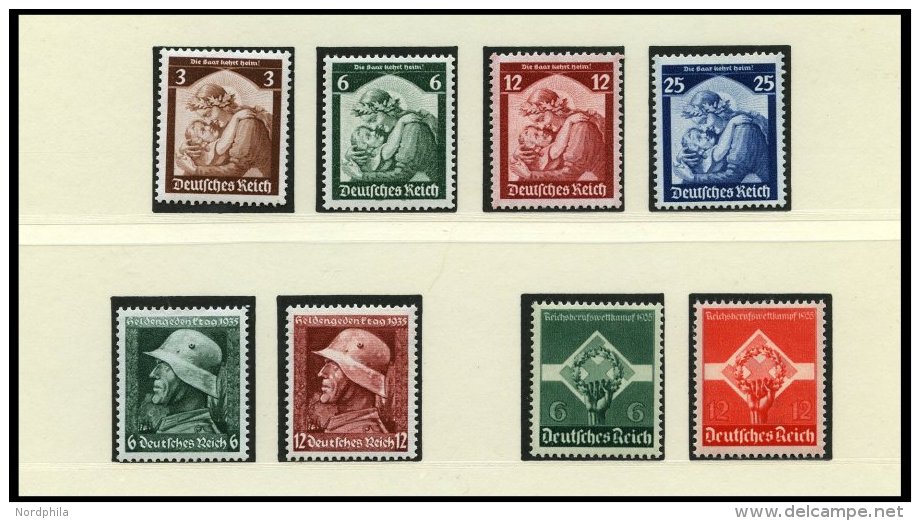 Dt. Reich 565-602 **, 1935, Kompletter Jahrgang Ohne Block Auf Lindner Falzlosseiten, Pracht, Mi. 678.- - Used Stamps