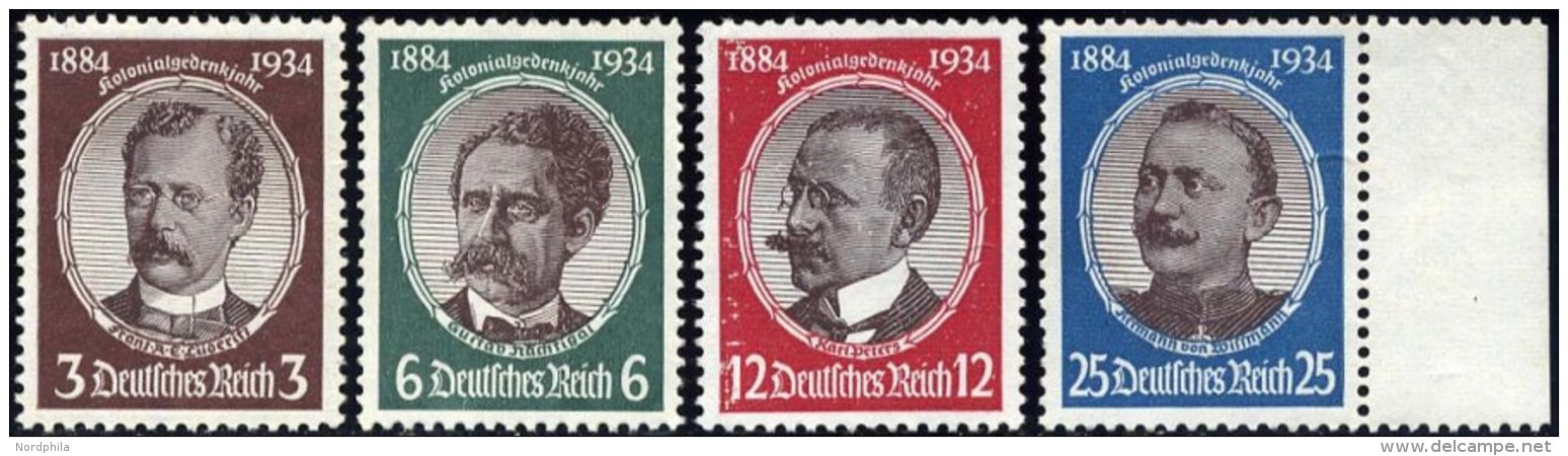 Dt. Reich 540-43 **, 1934, Kolonialforscher, üblich Gezähnter Prachtsatz, Mi. 190.- - Used Stamps