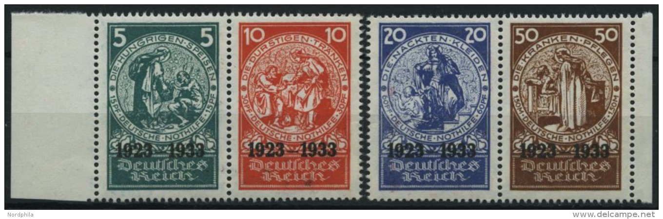 Dt. Reich 508-11 **, 1933, Einzelmarken Nothilfeblock, 2 Prachtpaare, Mi. 1200.- - Used Stamps