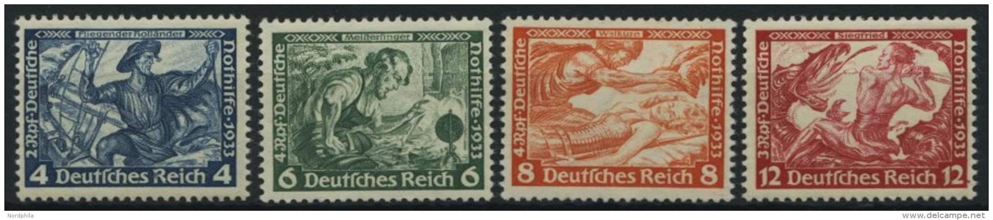 Dt. Reich 500,502-04B **, 1933, 4 Und 6 - 12 Pf. Wagner, Gezähnt B, 4 Prachtwerte, Gepr. Schlegel, Mi. 90.- - Other & Unclassified