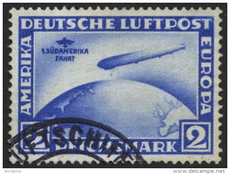 Dt. Reich 438Y O, 1930, 2 RM Südamerikafahrt, Wz. Liegend, Ein Kurzer Zahn, Feinst, Mi. 400.- - Used Stamps