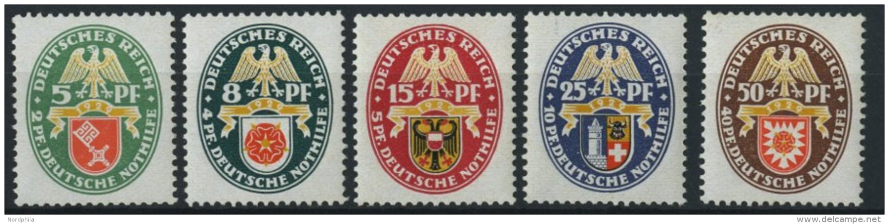 Dt. Reich 430-34 **, 1929, Nothilfe, Normale Zähnung, Prachtsatz, Mi. 240.- - Used Stamps