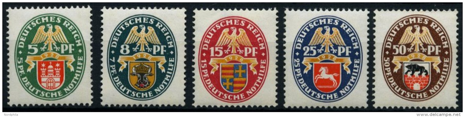 Dt. Reich 425-29 **, 1928, Nothilfe, Normale Zähnung, Prachtsatz, Mi. 240.- - Used Stamps