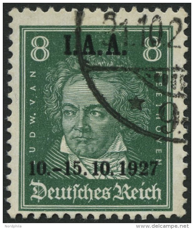 Dt. Reich 407 O, 1927, 8 Pf. I.A.A., Pracht, Mi. 85.- - Used Stamps