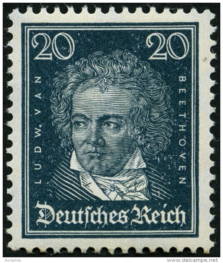 Dt. Reich 392X **, 1926, 20 Pf. Beethoven, Pracht, Mi. 170.- - Used Stamps