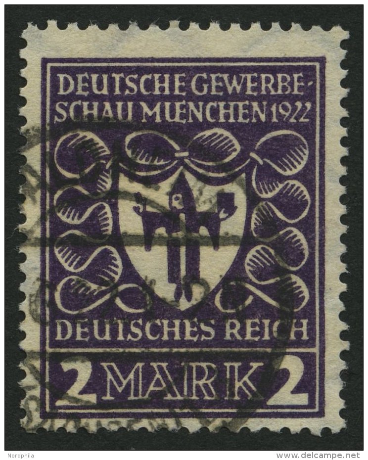 Dt. Reich 200b O, 1922, 2 M. Dunkelpurpurviolett Gewerbeschau, Pracht, Fotobefund Tworek, Mi. 170.- - Other & Unclassified