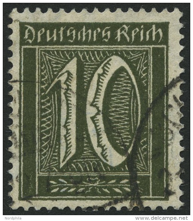 Dt. Reich 159b O, 1921, 10 Pf. Schwarzoliv, Pracht, Gepr. Infla, Mi. 350.- - Used Stamps