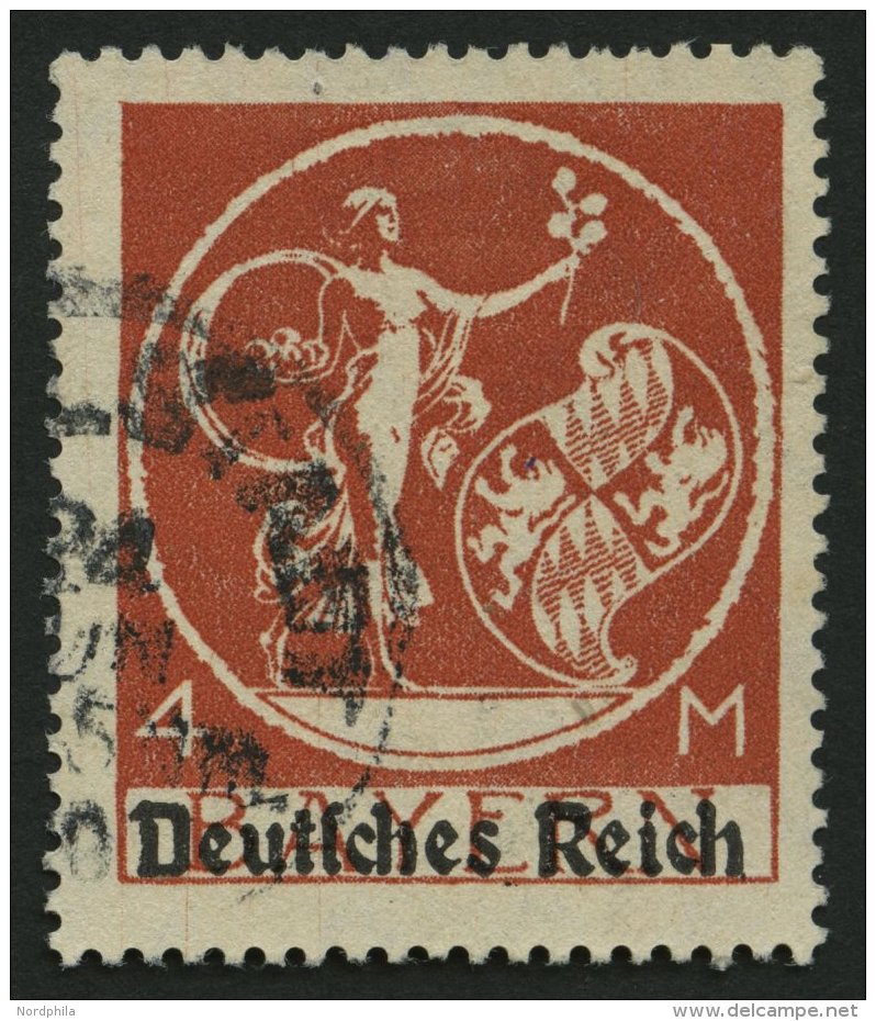 Dt. Reich 135II O, 1920, 4 M. Schwarzorangerot, Type II, Pracht, Fotobefund Weinbuch, Mi. 260.- - Other & Unclassified