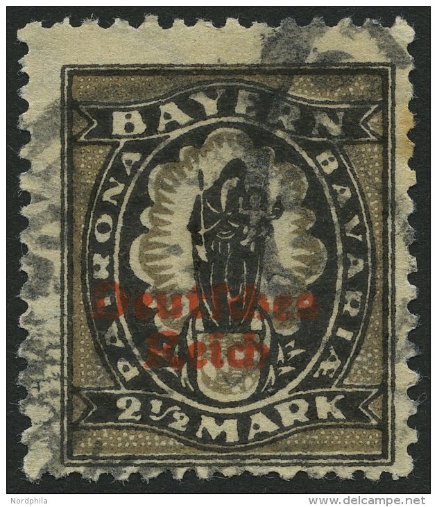 Dt. Reich 133II O, 1921, 21/2 M. Steindruck, üblich Gezähnt Pracht, Gepr. Winkler, Mi. 120.- - Used Stamps