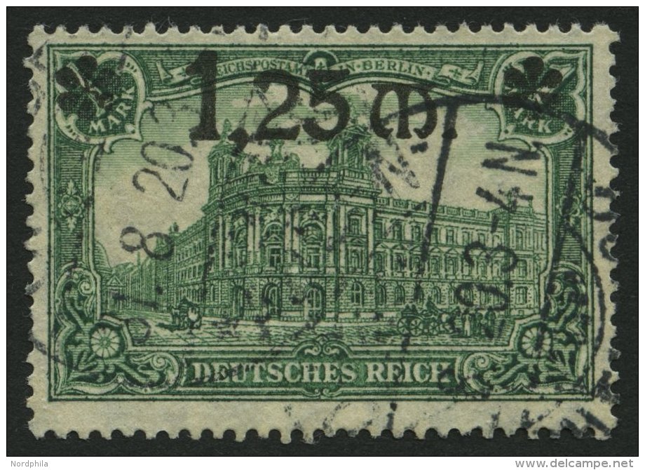 Dt. Reich 116II O, 1920, 1.25 M. Auf 1 M. Dunkelgrün, Dünner Aufdruck, Normale Zähnung, Pracht, Gepr. Two - Other & Unclassified