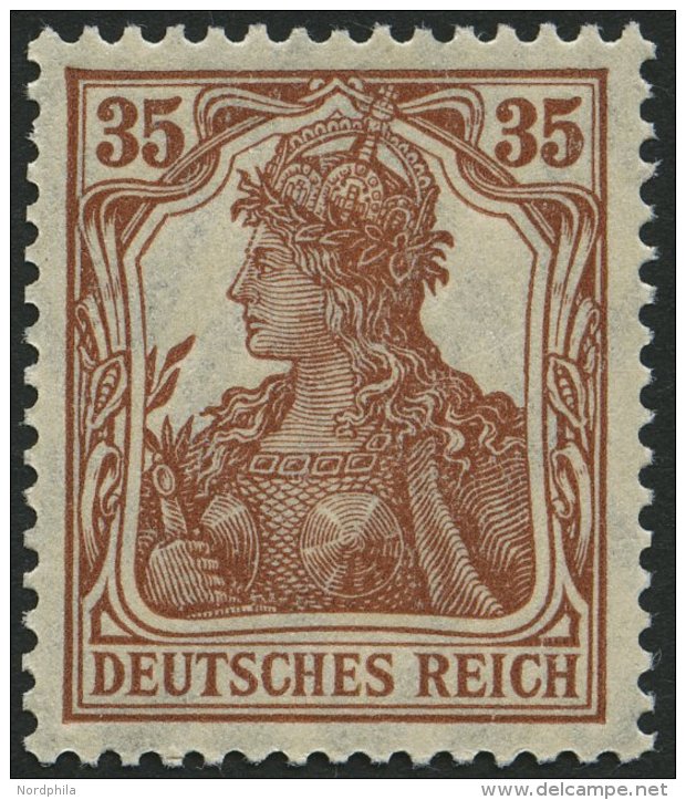 Dt. Reich 103c **, 1918, 35 Pf. Zimtfarben, Normale Zähnung, Pracht, Gepr. Infla, Mi. 70.- - Used Stamps