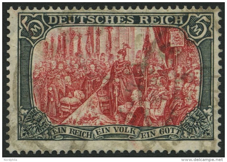 Dt. Reich 97AII O, 1916, 5 M. Kriegsdruck, Gezähnt A, Pracht, Gepr. Jäschke-L., Mi. 130.- - Oblitérés