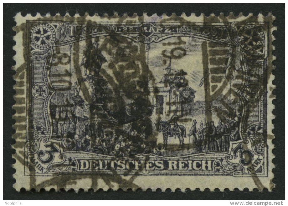 Dt. Reich 96AII O, 1919, 3 M. Kriegsdruck, Gezähnt A, Leichte Aufklebefalte, Pracht, Gepr. Jäschke-L., Mi. 650 - Autres & Non Classés