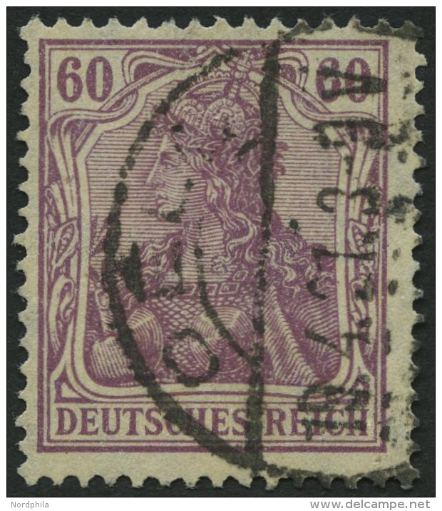 Dt. Reich 92IIc O, 1916, 60 Pf. Braunpurpur Kriegsdruck, Normale Zähnung, Pracht, Gepr. Jäschke-L., Mi. 140.- - Oblitérés