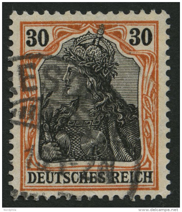 Dt. Reich 89IIy O, 1915, 30 Pf. Dunkelrotorange/schwarz Auf Orangeweiß, Pracht, Gepr. Jäschke-L., Mi. 120.- - Other & Unclassified