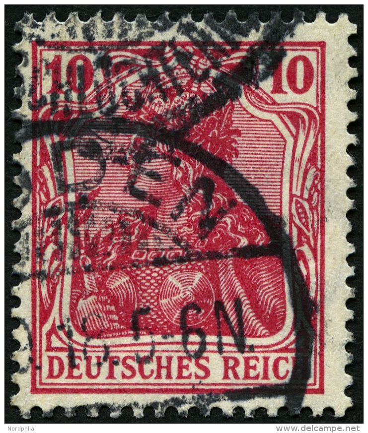 Dt. Reich 86IId O, 1915, 10 Pf. Karmin Kriegsdruck, Pracht, Gepr. Jäschke-L., Mi. 110.- - Used Stamps