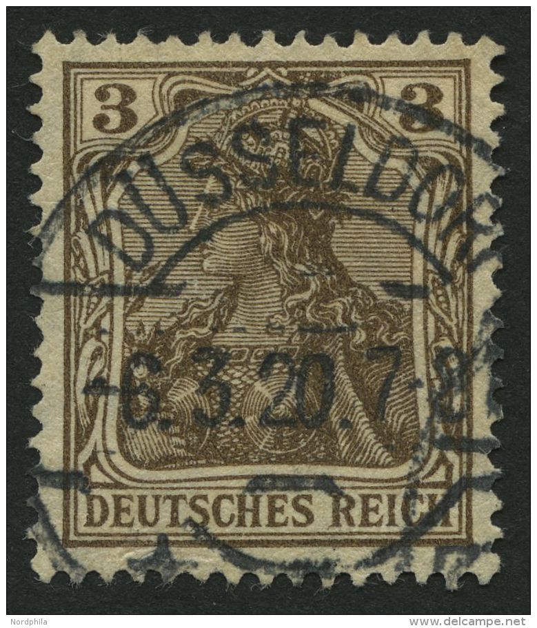 Dt. Reich 84IIb O, 1918, 3 Pf. Schwärzlichbraun Kriegsdruck, Pracht, Gepr. Zenker, Mi. 140.- - Other & Unclassified