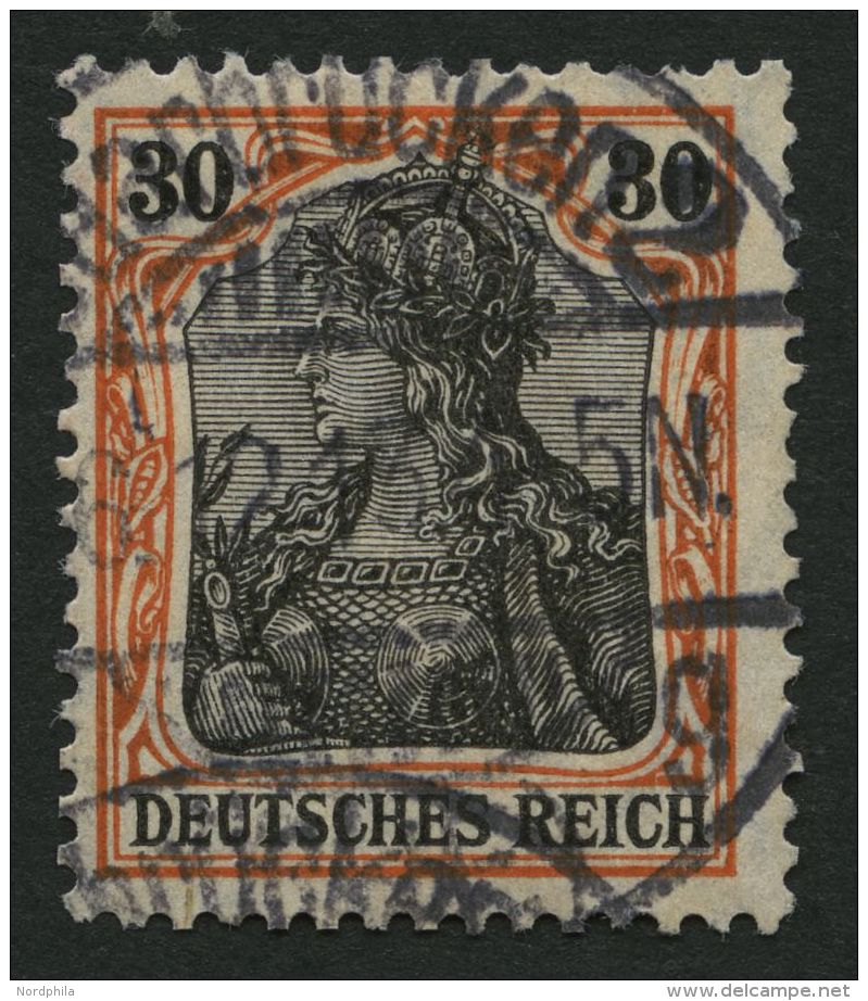 Dt. Reich 89Iy O, 1913, 30 Pf. Auf Orangeweiß Friedensdruck, üblich Gezähnt, Pracht, Gepr. Zenker, Mi. 1 - Autres & Non Classés