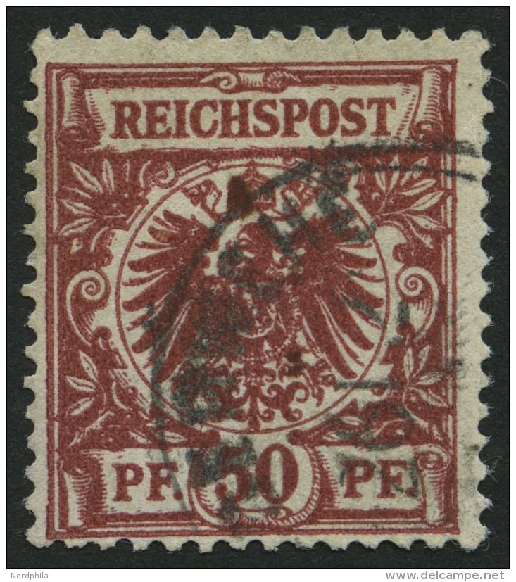 Dt. Reich 50ab O, 1889, 50 Pf. Dunkelfeuerrot, Normale Zähnung, Pracht, Gepr. Jäschke-L., Mi. 280.- - Other & Unclassified