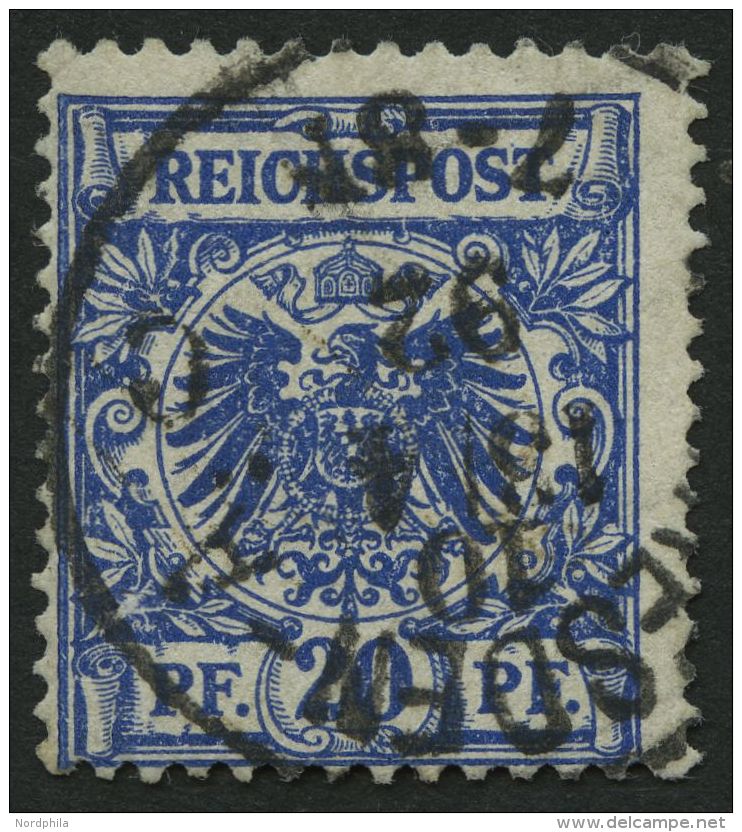 Dt. Reich 48ba O, 1892, 20 Pf. Schwarzblau, Pracht, Gepr. Zenker, Mi. 90.- - Sonstige & Ohne Zuordnung