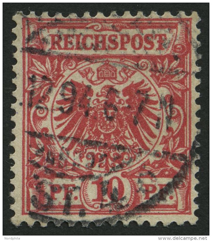 Dt. Reich 47cI O, 1893, 10 Pf. Bräunlichrot Mit Plattenfehler T Von Reichspost Mit Querbalken, Pracht, Gepr. Starau - Other & Unclassified